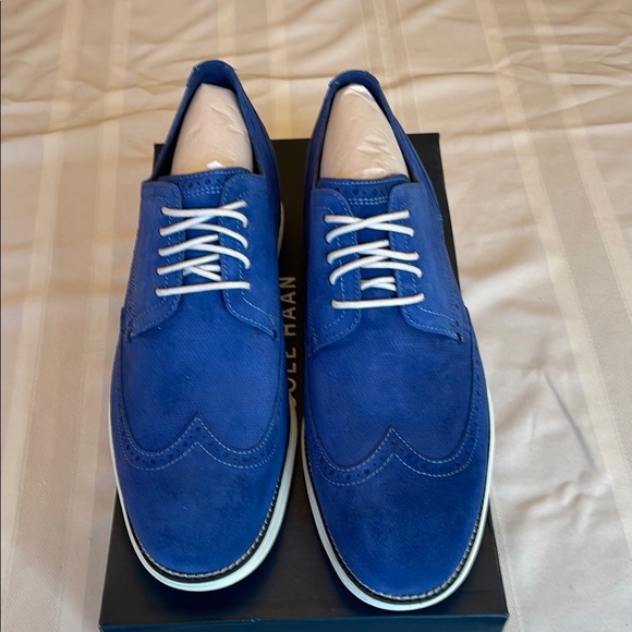 Cole Haan Other - NWOT Cole Haan Men's Original Grand Shortwing Blue Suede Shoes, Size 11.5 M
